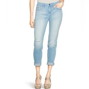 WHBM Light Wash Distressed Girlfriend Jeans 2 Short